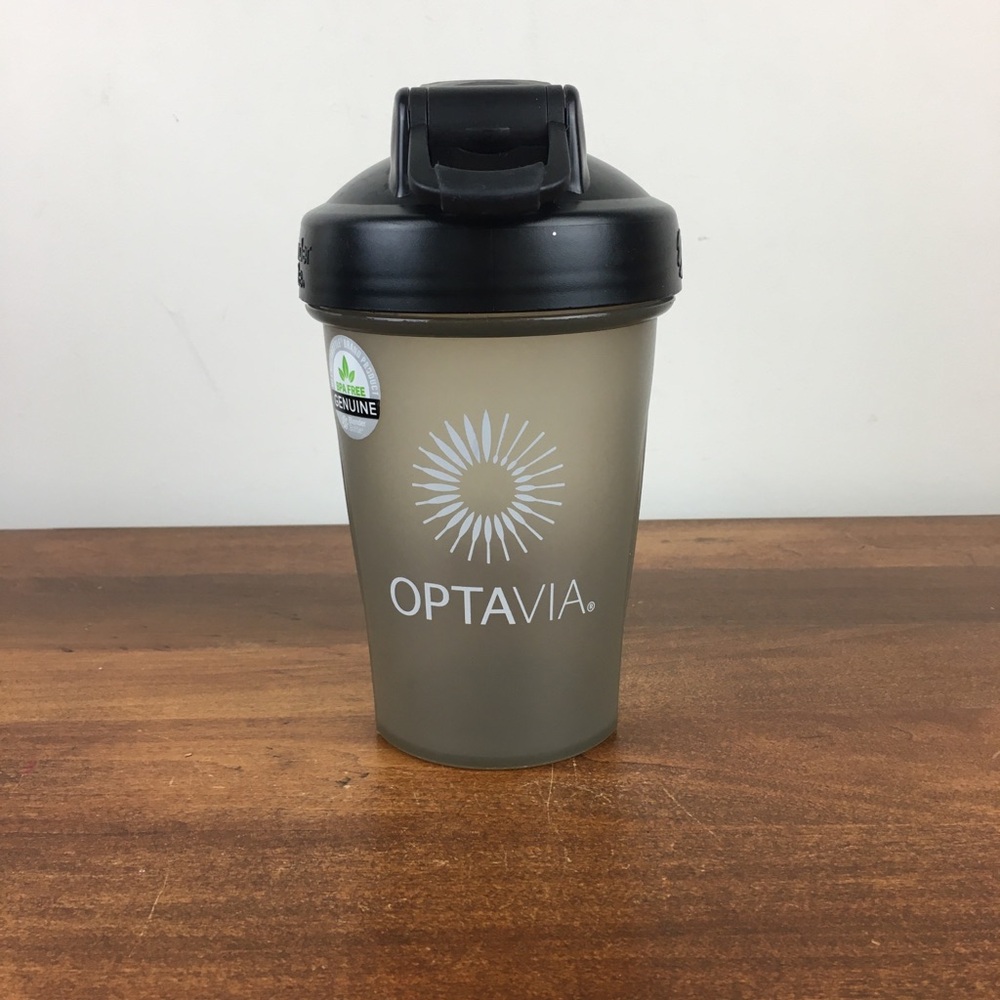 OPTAVIA 20oz Blender Bottle Shaker Drink Mixer Black And Gray Pre Owned READ